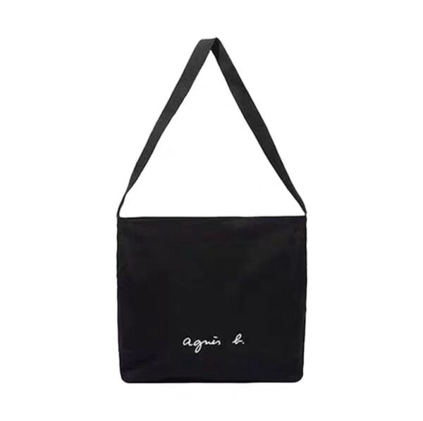 agnes.b アニエスベー キャンバス ロゴショルダーバッグ