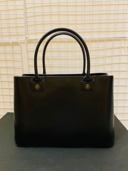 【美品】 agnes b アニエスベー ハンドバッグ トートバッグ バッグ 鞄 レザー ブラック