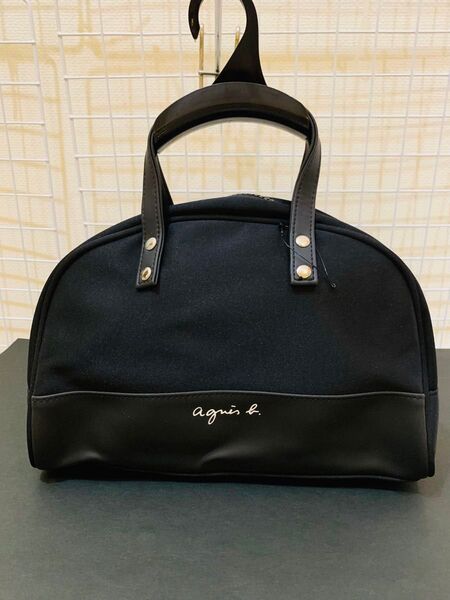 【未使用美品】 agnes b アニエスベー ハンドバッグ ミニトートバッグ バッグ 鞄 ナイロン ブラック