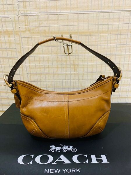 【まあまあ美品】COACH コーチ ミニトートバッグ ハンドバッグ ショルダーバッグ 肩掛け オールレザー ブラウン