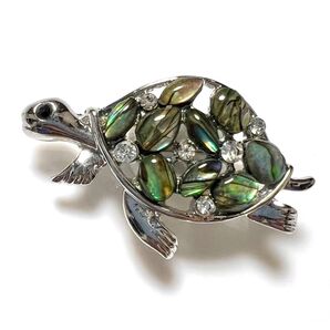 アバロン かめのブローチ