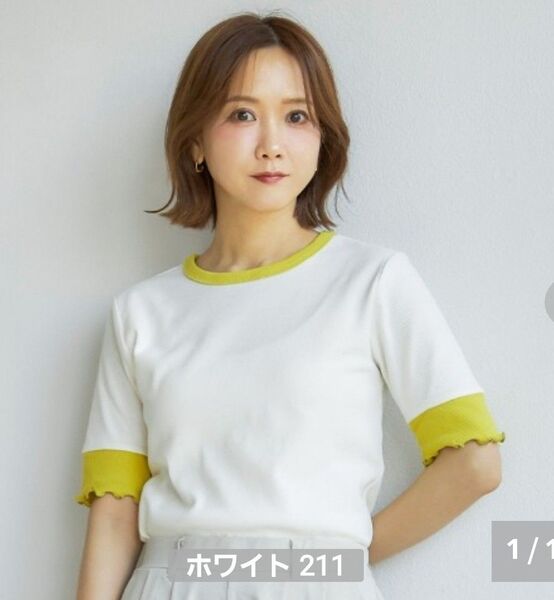 しまむら Mysa 田中里奈 テレコ 配色 Tシャツ M