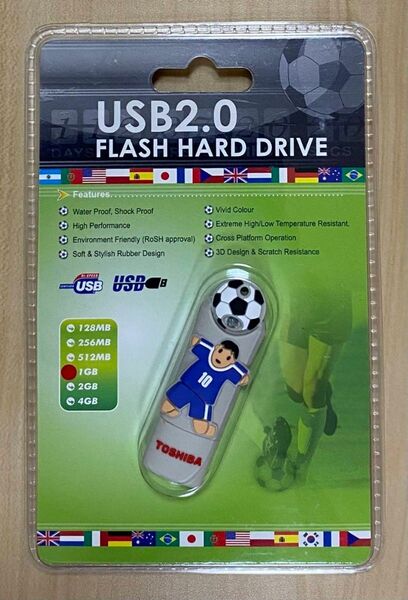 TOSHIBA USB2.0 フラッシュメモリ 1GB サッカーデザイン ノベルティ
