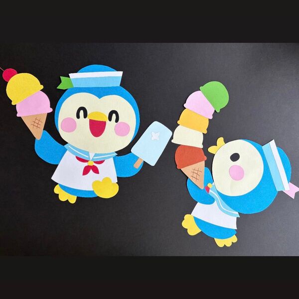 幼稚園 保育園 装飾 保育 壁面飾り 施設 夏 ペンギン アイスクリーム