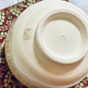 【橋本永豊 作】織部親子羊 抹茶茶碗 共箱付 美品未使用品 希少 昭和レトロ