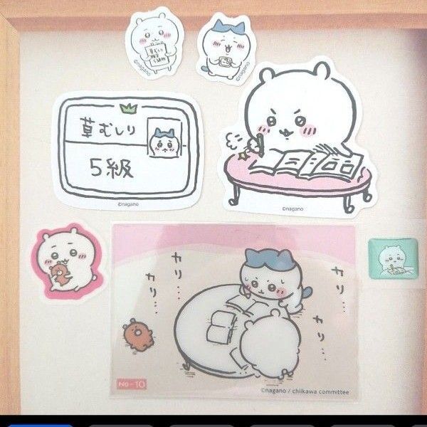 ちいかわ ハチワレ クリアコレクションカード ピースシール フレークシール 草むしり検定