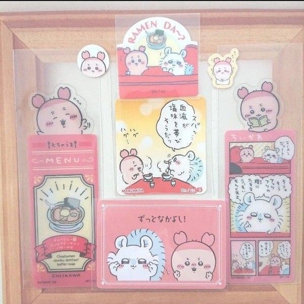 ちいかわ ブックマークコレクション しおり ダイカットステッカー コレクションカード ピースシール モモンガ&カニちゃん
