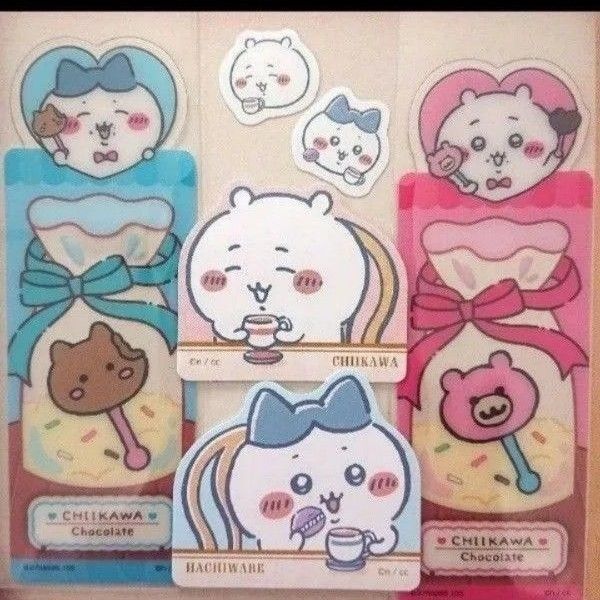 ちいかわ ハチワレ ブックマークコレクション しおり ピースシール ちいかわ&ハチワレ セット