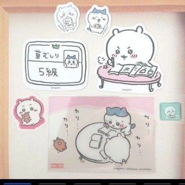 ちいかわ ハチワレ クリアコレクションカード ピースシール フレークシール 草むしり検定