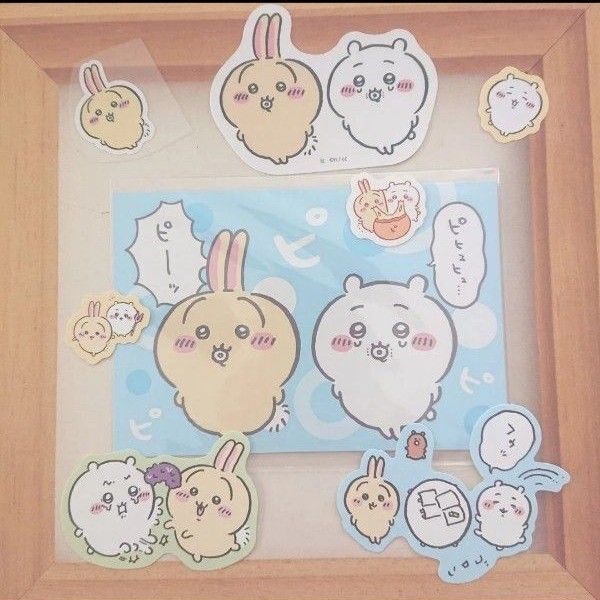 ちいかわ うさぎ ブロマイド ダイカットステッカー ピースシール フラットシール ちいかわ&うさぎセット