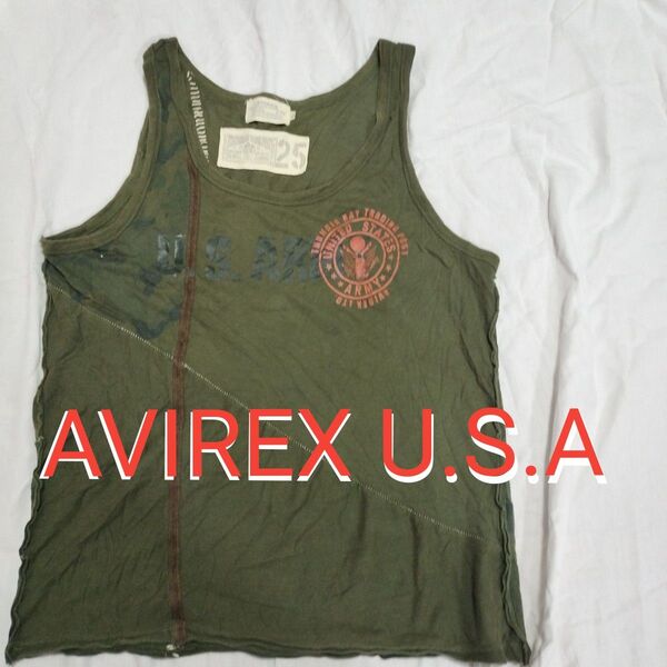 AVIREX U.S.A メンズ カモフラ タンクトップ Lサイズ