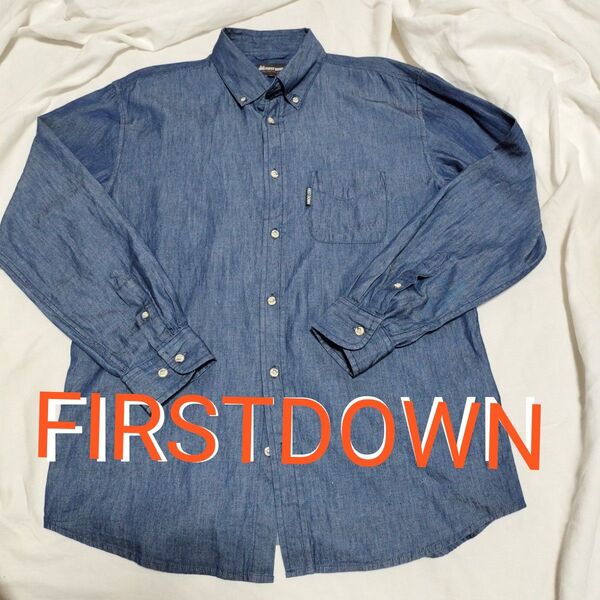 FIRSTDOWN 薄手のメンズデニム長袖シャツLサイズ