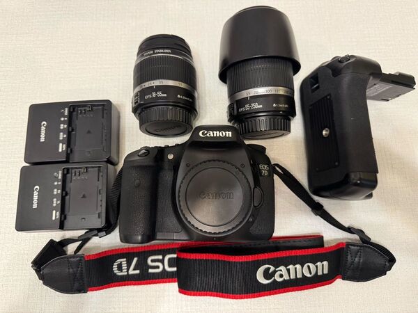 Canon EOS 7D ズームレンズ 2個 バッテリーグリップ 純粋バッテリー2個セット