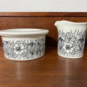 ARABIA Krokus クロッカス 蓋付きシュガーボウル クリーマー 2点セット