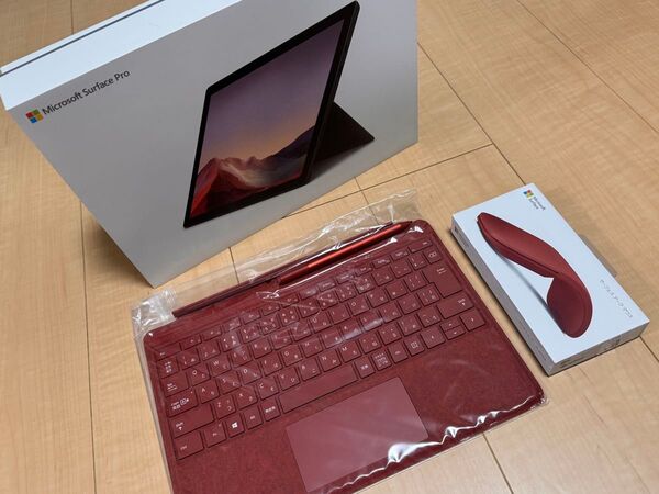 マイクロソフト Microsoft SurfacePro7 8GB タブレットPC アークマウス ペン キーボード ポピーレッド