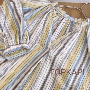 【中古品】TOPKAPIトプカピ Aラインキーネックブラウス ゆったり ふんわりインド製 ZAMPA