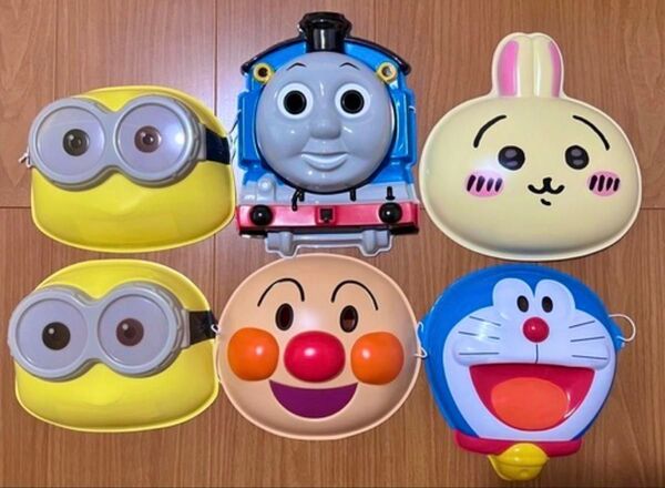 【新品・美品】おめん お面セット 6個 ちいかわ アンパンマン等