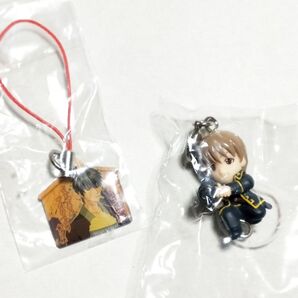 昔の銀魂グッズ★土方十四郎:絵馬型の根付&沖田総悟:ミニフィギュアのストラップ★キーホルダー★キーチェーン★Gintama★映画