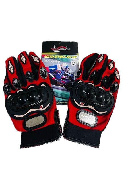 【新品未使用】バイクグローブ ナックルガード M レッド