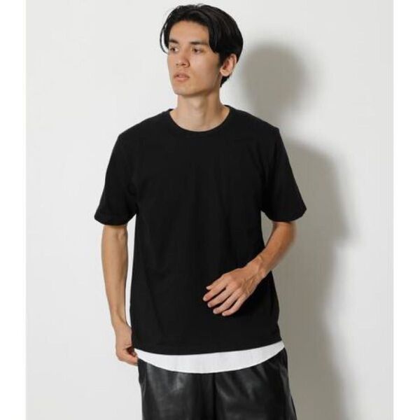 【アズール】アズールバイマウジー メンズ 半袖Tシャツ カットソー シンプル 黒 M