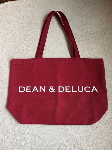 使用品 DEAN & DELUCA ディーン & デルーカ トートバッグ バーガンディ ロゴラメ