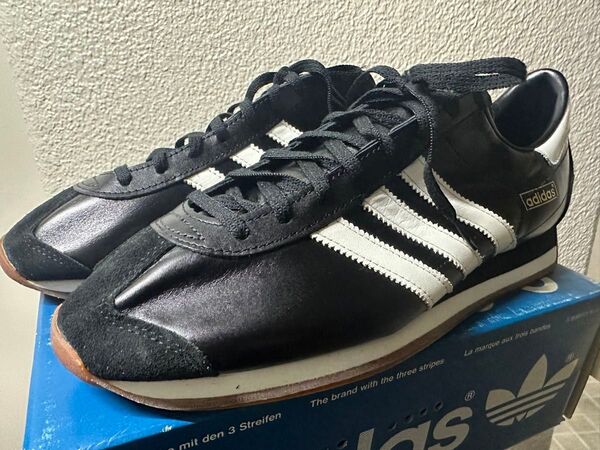 1997 日本製 adidas カントリー 黒×白 28.5センチ 新品 カンガルー