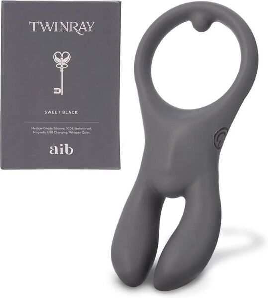 aib(アイブ) TWINRAY ツインレイ ピンク マッサージャー バイブ 静音 防水 ケース付き USB マグネット充電式