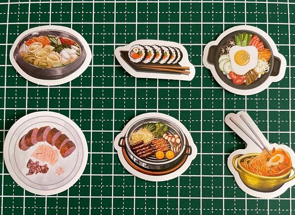 韓国料理ステッカーA シール防水