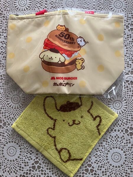 ☆新品☆モスバーガー 50周年記念 ポムポムプリン 保冷バッグ ミニタオル セット