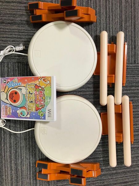 美品 太鼓の達人Wii タタコン2個セット♪ソフト付!