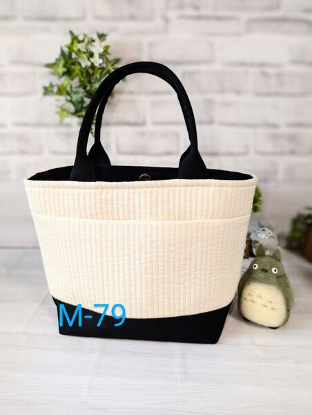 韓国直輸入ヌビと8号帆布のハンドメイド2WAYトートバッグ(M)