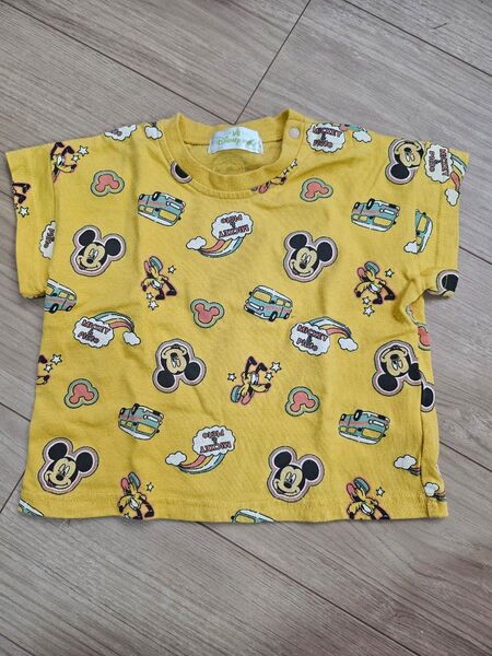 赤ちゃん本舗 Disney ミッキーマウス Tシャツ 90センチ イエロー