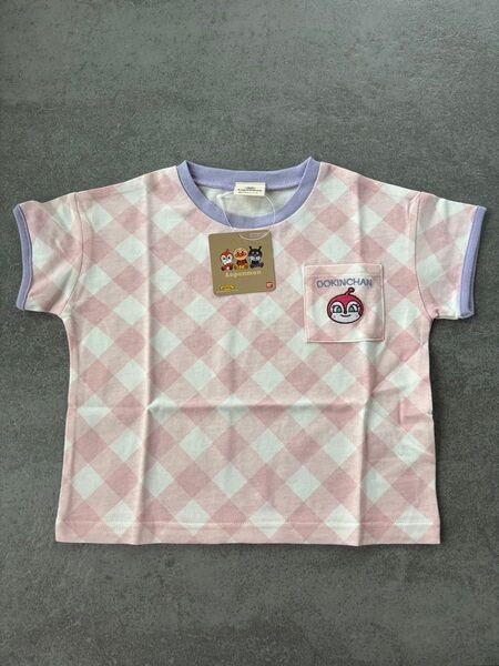 ドキンちゃん チェック 刺繍Tシャツ 100