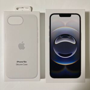 【美品】Apple アップル iPhone 16e 128GB ホワイト MD1R4J/A シリコーンケース MD3P4FE/A