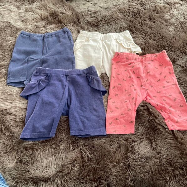 ユニクロ レギンス ベビー フリル いちご柄 ハーフパンツ 4枚セット まとめ売り 女の子 男の子 80 90