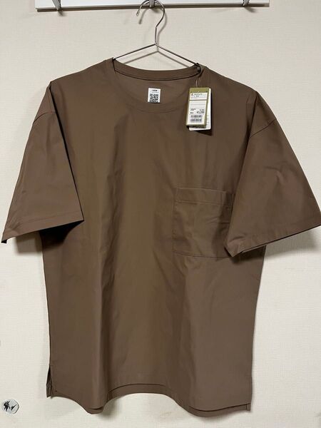 TIGORA ティゴラ エアテック ビッグポケットTシャツ ベージュ ウインドシャツ シャカシャカ Vジャン