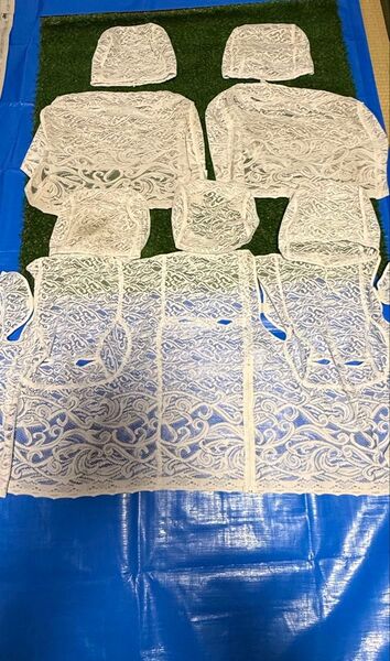 トヨタ 17クラウン 純正ハーフシートカバーセット レース 送料込み 中古品JZS173 USZ173 JZS175 JZS171