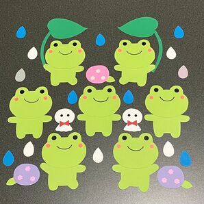 壁面飾り 6月 かえる あじさい てるてるぼうず 雨 梅雨