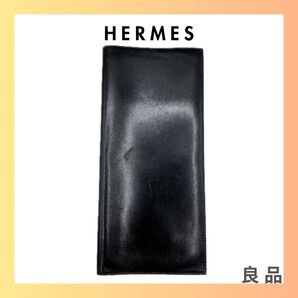 エルメス HERMES ボックスカーフ ノートカバー ブラック 本革 手帳カバー