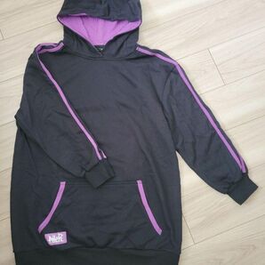 【NieRclothing】猫耳フード付きブラックパープルパーカー