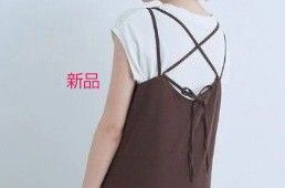 新品 INGNI BACKリボン サテンキャミワンピース ブラウン サイズM