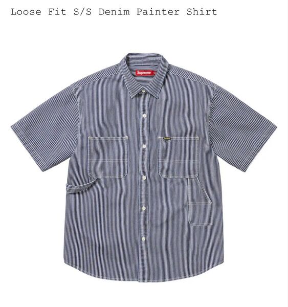 Supreme Loose Fit S/S Denim Painter Shirt Stripe XXL