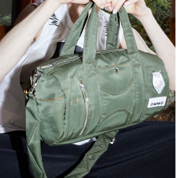 OMMO 2WAY CIRCLE BOSTON BAG カーキ ボストンバッグ