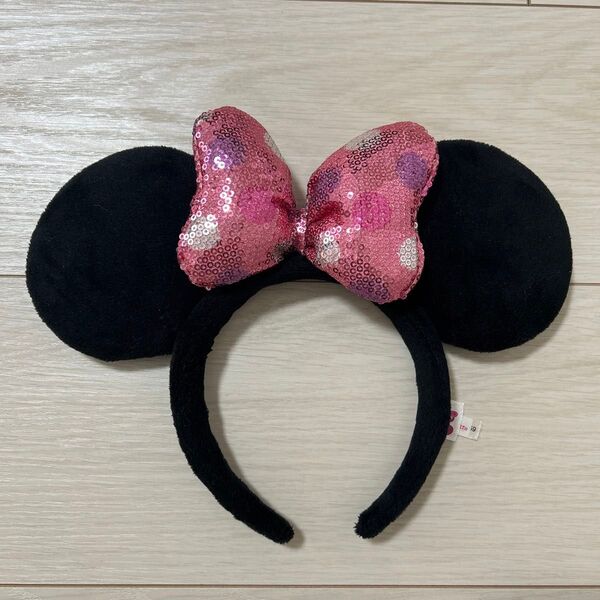 ミニー カチューシャ ピンクリボン スパンコール ディズニー ミニーマウス Disney