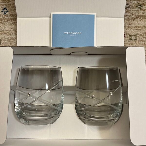 WEDGWOOD ペアグラス ラインストーン 未使用
