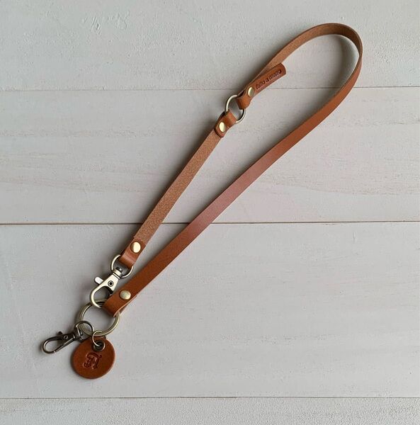 A 長めキーリング 栃木レザー ハンドメイド キーホルダー ウォレットチェーン 本革