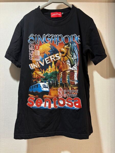 【美品】シンガポール グラフィックTシャツ Mサイズ Tシャツ 半袖Tシャツ ブラック