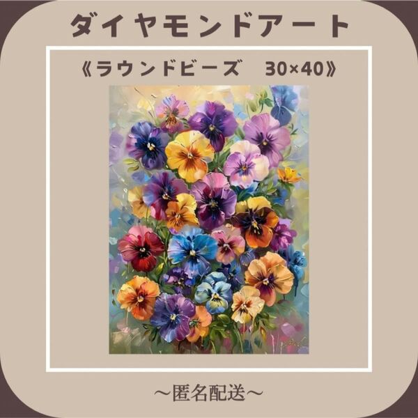 【ダイヤモンドアート】 ビーズアート ラウンドビーズ 30×40