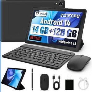 タブレット 10インチ Android14 Widevine L1対応 キーボード+マウス+ケース+タッチペン+ヘッドフォン