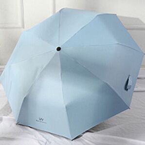 UVカット 折りたたみ傘 晴雨兼用 水色